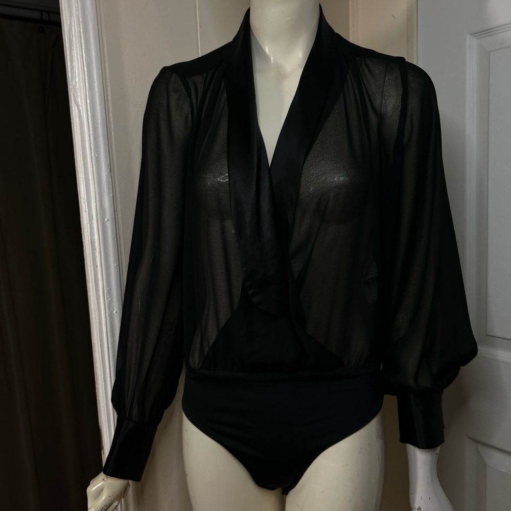 Zara Black Sheer Bodysuit 🐈‍⬛